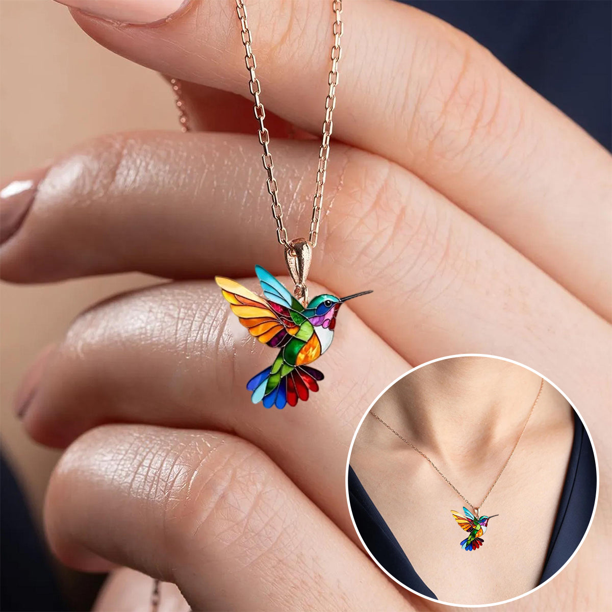 Collana Colibrì con Orecchini in Omaggio