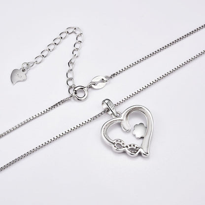 Collana con Zampa e Cuore con Charm Infinito