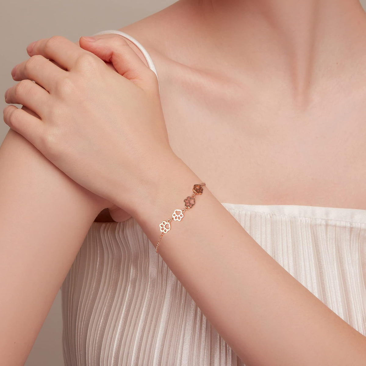 Bracciale Zampe in Argento 925 – Chiusura Scorrevole Regolabile