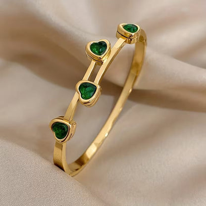 Bracciale Verde Hearts | Oro