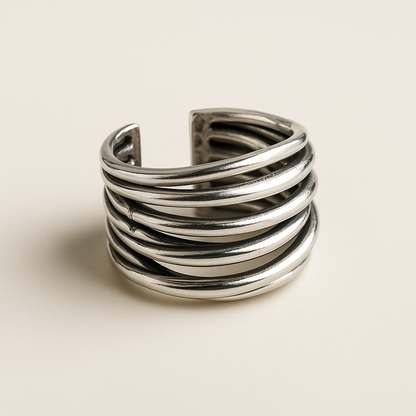 Anello Regolabile a Fasce in Argento Sterling 925