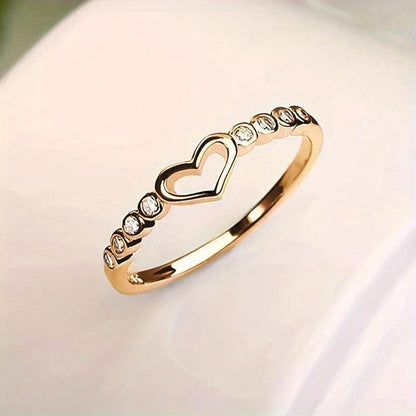 Anello Accento con Cristalli Cuore Aperto