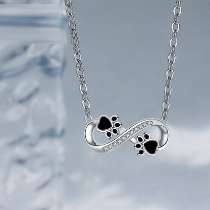 Collana Infinito con Zampa e Zirconi