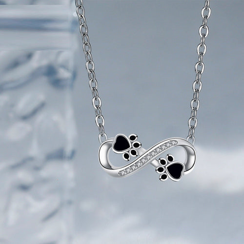 Collana Infinito con Zampa e Zirconi
