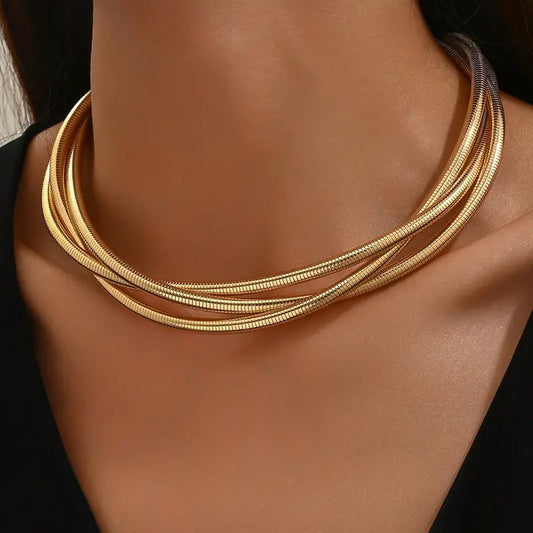 Collana Vintage Spessa In Oro Stratificato