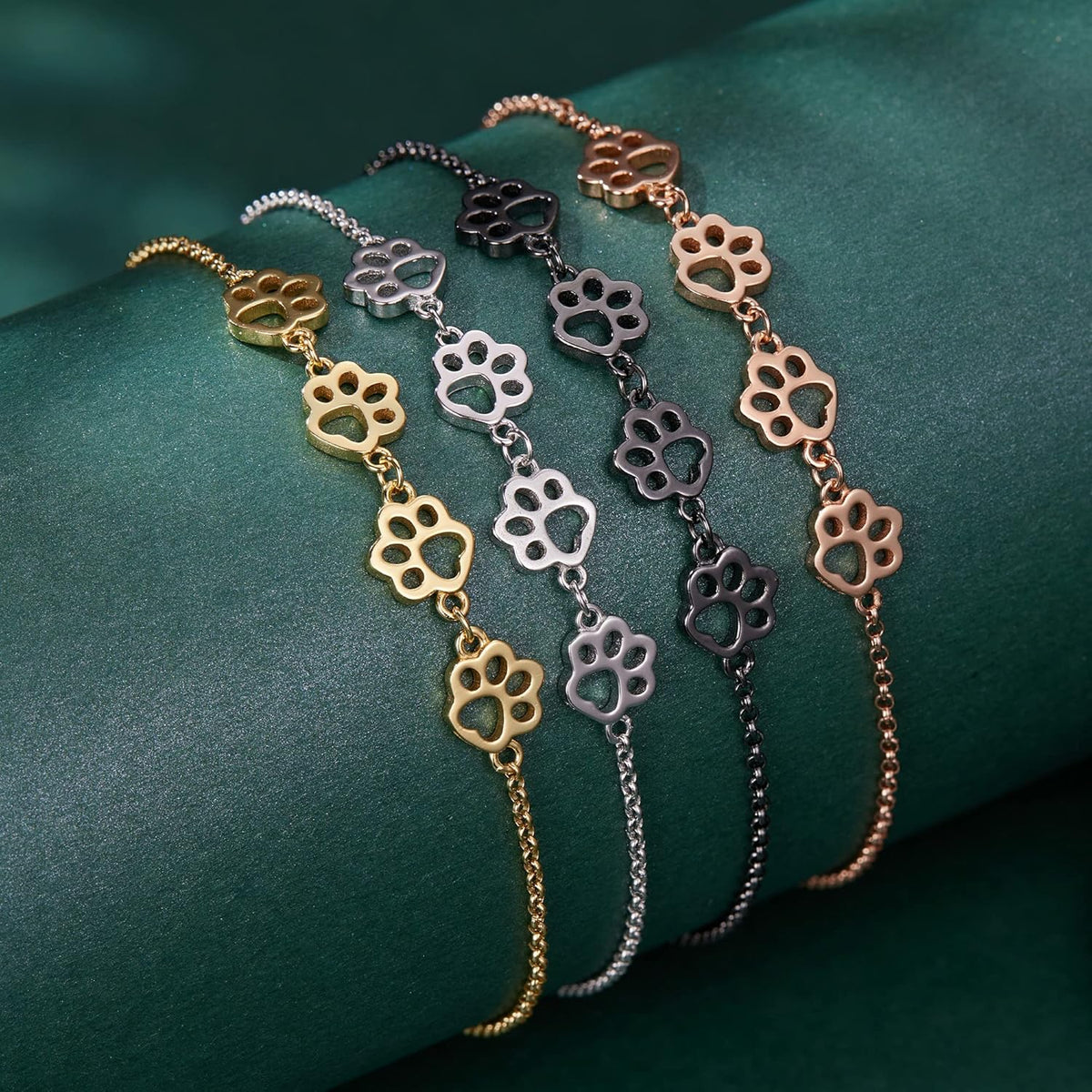 Bracciale Zampe in Argento 925 – Chiusura Scorrevole Regolabile