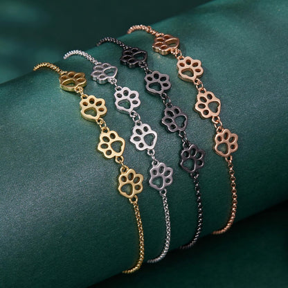 Bracciale Zampe in Argento 925 – Chiusura Scorrevole Regolabile