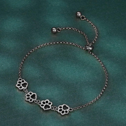 Bracciale Zampe in Argento 925 – Chiusura Scorrevole Regolabile