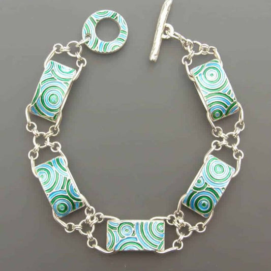 Bracciale Vintage Intrecciato in Argento Smaltato