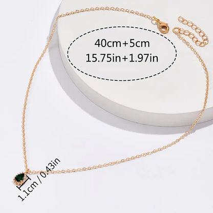 Collana Yvaine Gladorra | Dorata con Goccia Verde Smeraldo