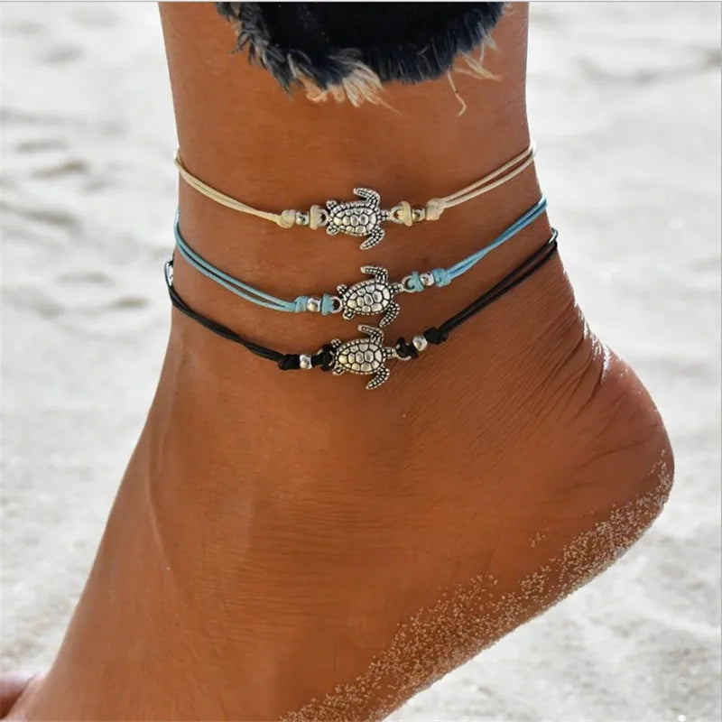 Bracciale alla Caviglia in Pelle di Tartaruga Marina