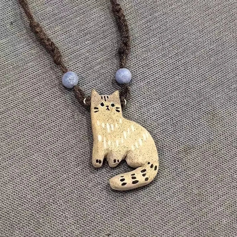 Collana con Pendente a Stella Vintage per Gatti