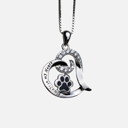 Collana Cuore con Zampa – In Ricordo del Tuo Cane, Acciaio Inox
