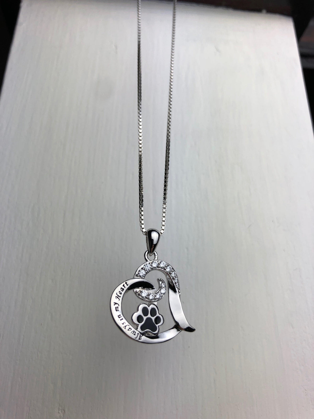 Collana Cuore con Zampa – In Ricordo del Tuo Cane, Acciaio Inox