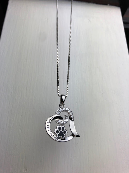 Collana Cuore con Zampa – In Ricordo del Tuo Cane, Acciaio Inox