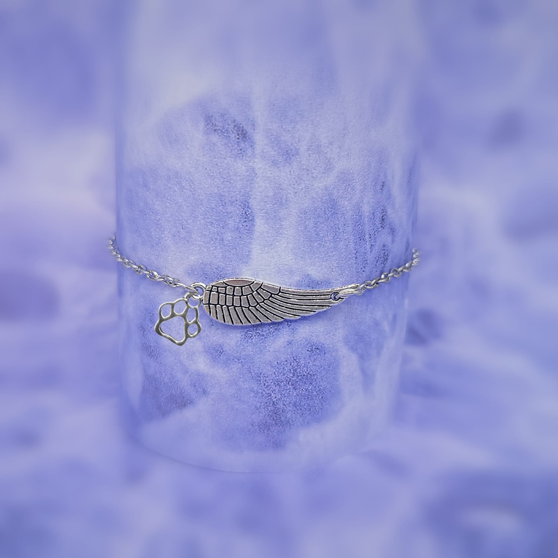Bracciale Ala d'Angelo e Zampa – In Ricordo del Tuo Animale
