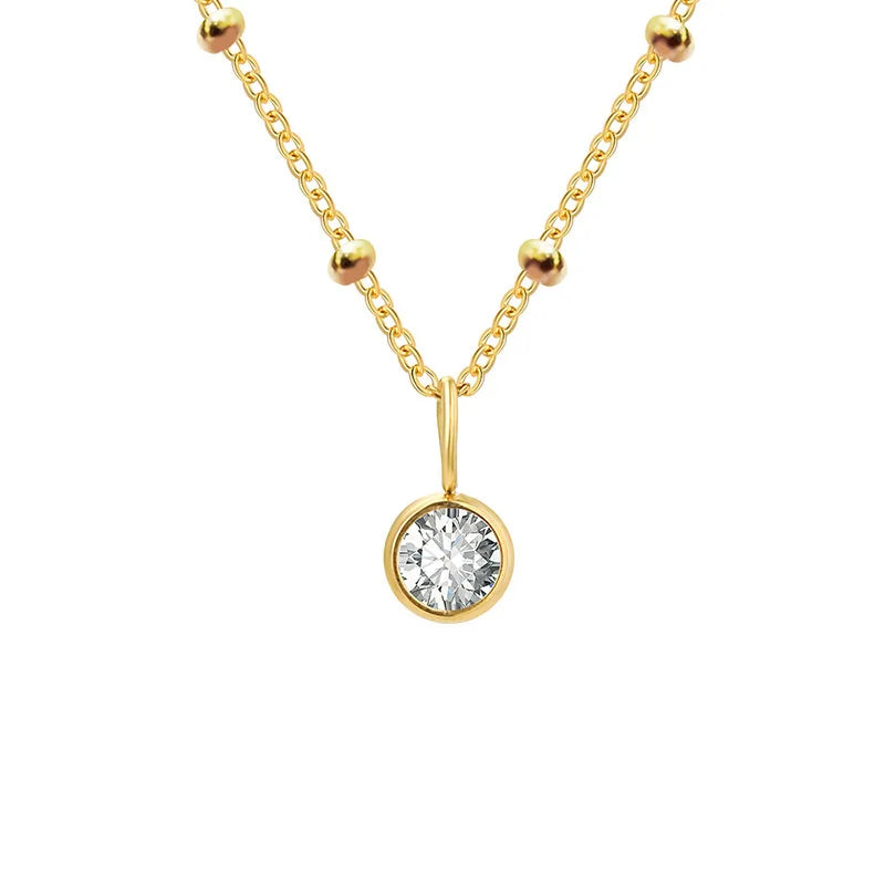 Collana con Pietra del Mese e Catena di Perline