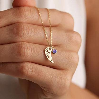 Collana con Pietra di Nascita “Ali d’Angelo”