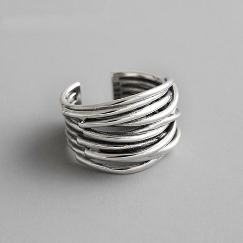 Anello Regolabile a Fasce in Argento Sterling 925