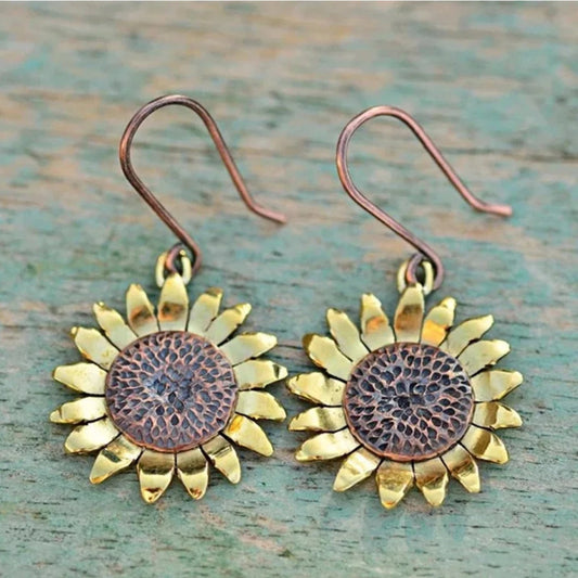 Orecchini Vintage Girasole Dorati