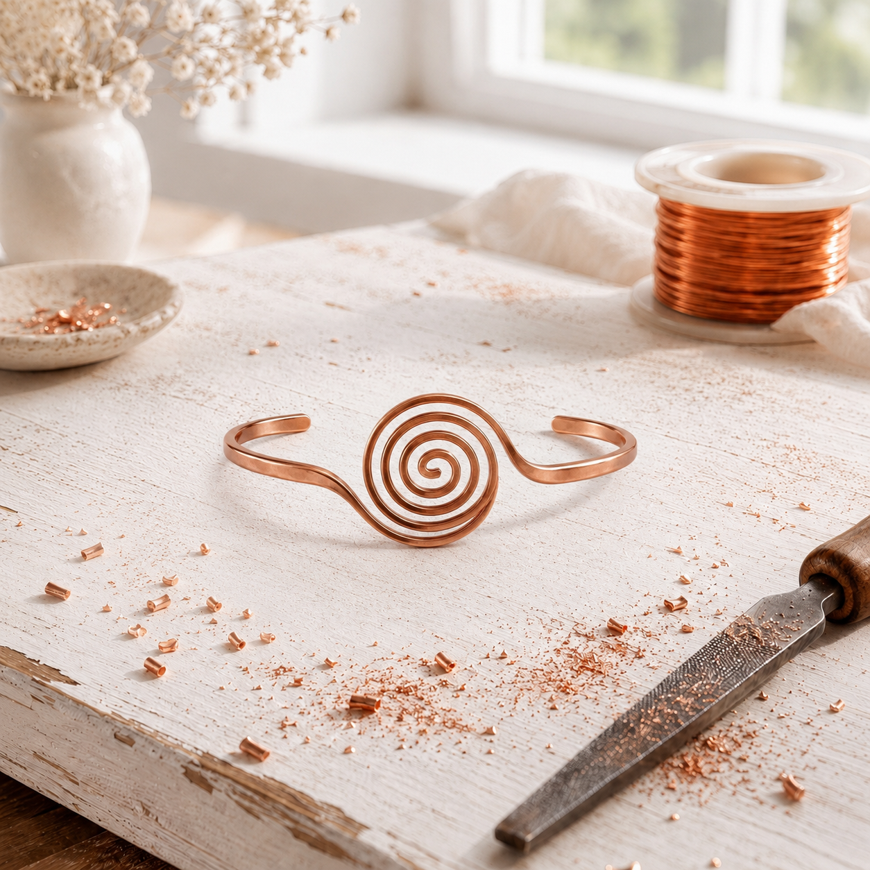 Rose Copper Gyre Bracelet
