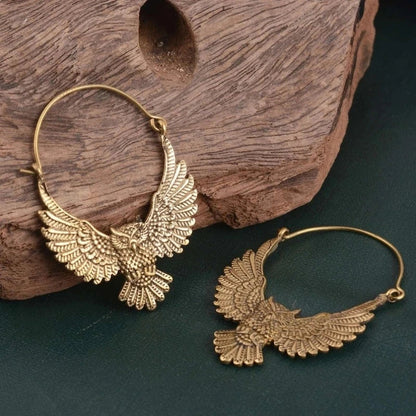 Orecchini Pendenti Gufo Stile Boho Vintage – Color Oro