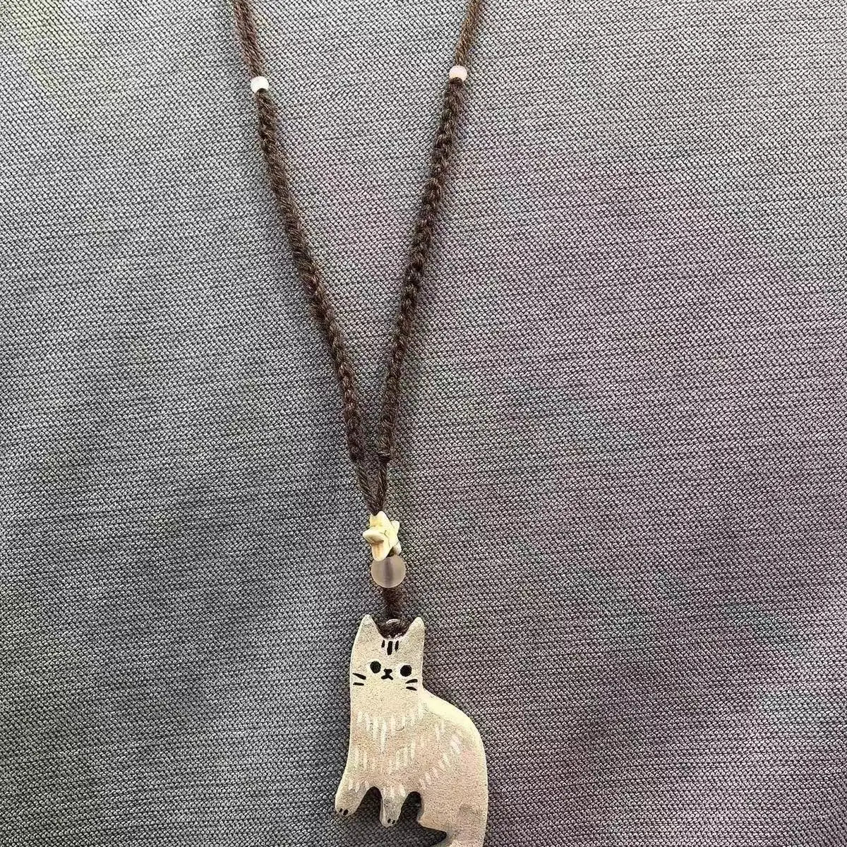 Collana con Pendente a Stella Vintage per Gatti