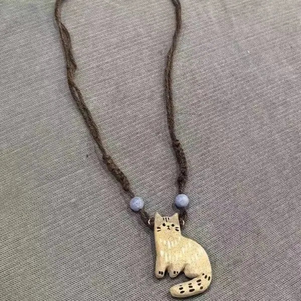 Collana con Pendente a Stella Vintage per Gatti