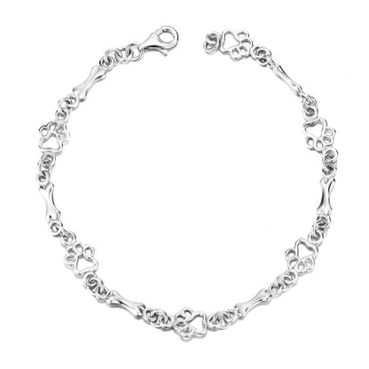 Bracciale a Maglie Zampa e Osso in Argento 925 – Edizione Limitata