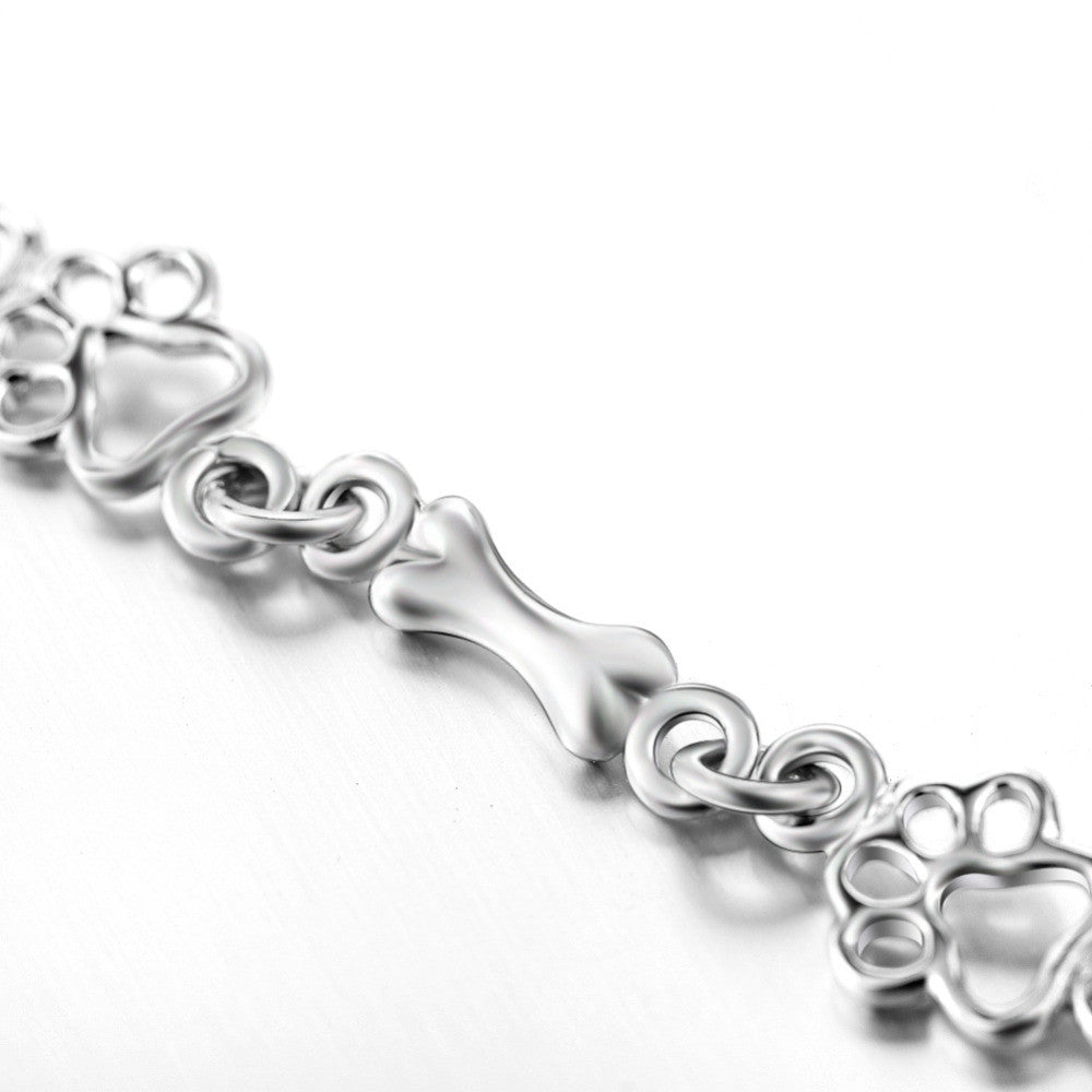 Bracciale a Maglie Zampa e Osso in Argento 925 – Edizione Limitata