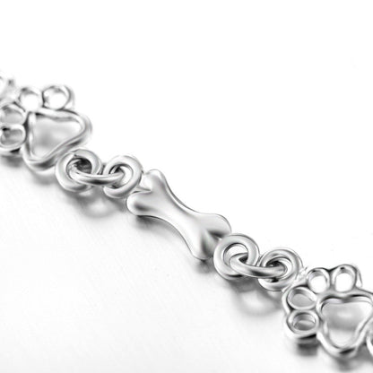 Bracciale a Maglie Zampa e Osso in Argento 925 – Edizione Limitata