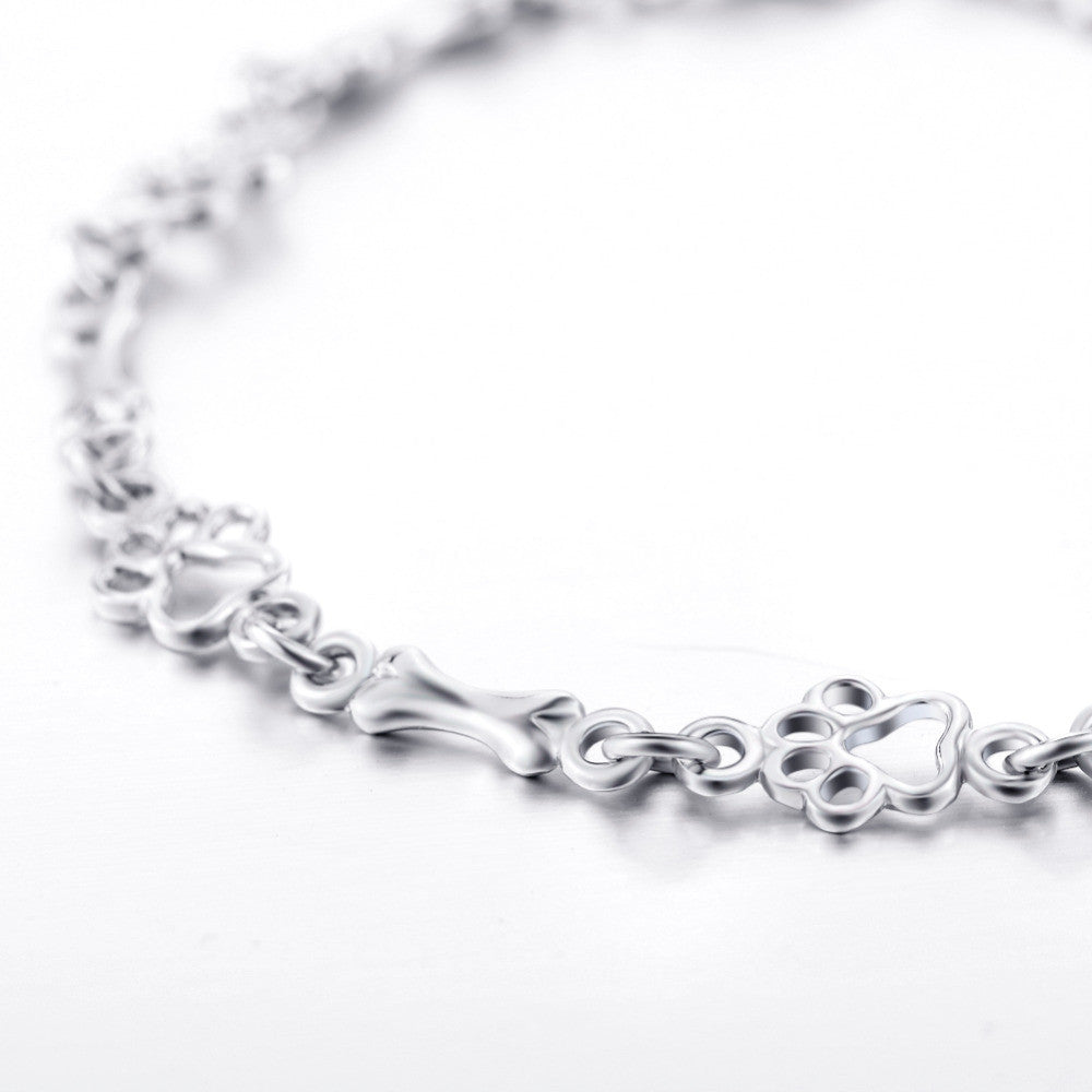 Bracciale a Maglie Zampa e Osso in Argento 925 – Edizione Limitata