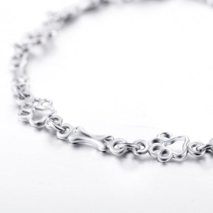 Bracciale a Maglie Zampa e Osso in Argento 925 – Edizione Limitata