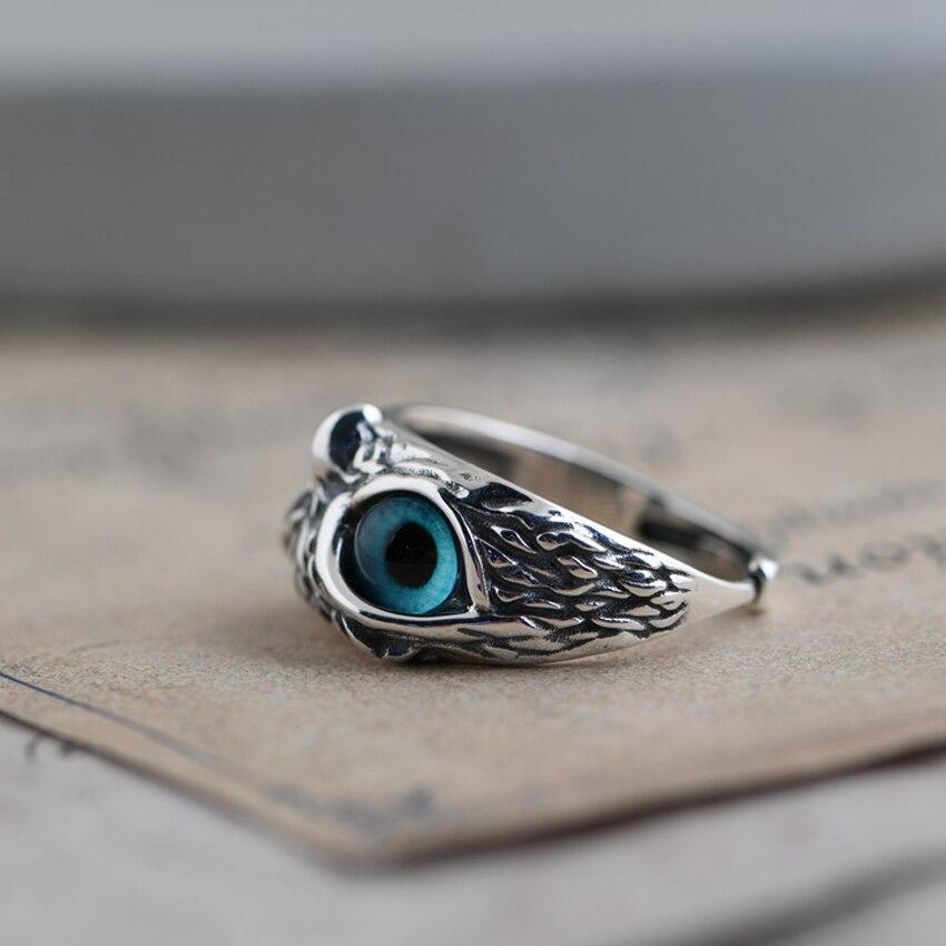 Anello Regolabile “Gufo della Fortuna” in Argento e Opale