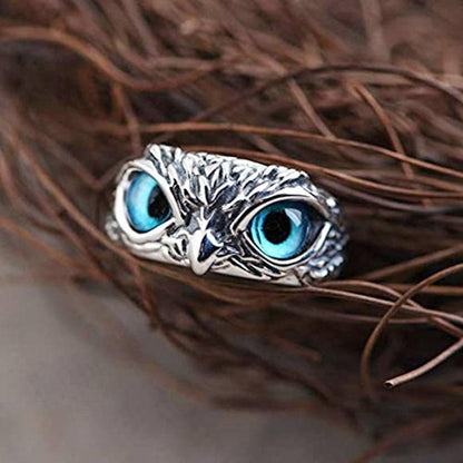 Anello Regolabile “Gufo della Fortuna” in Argento e Opale