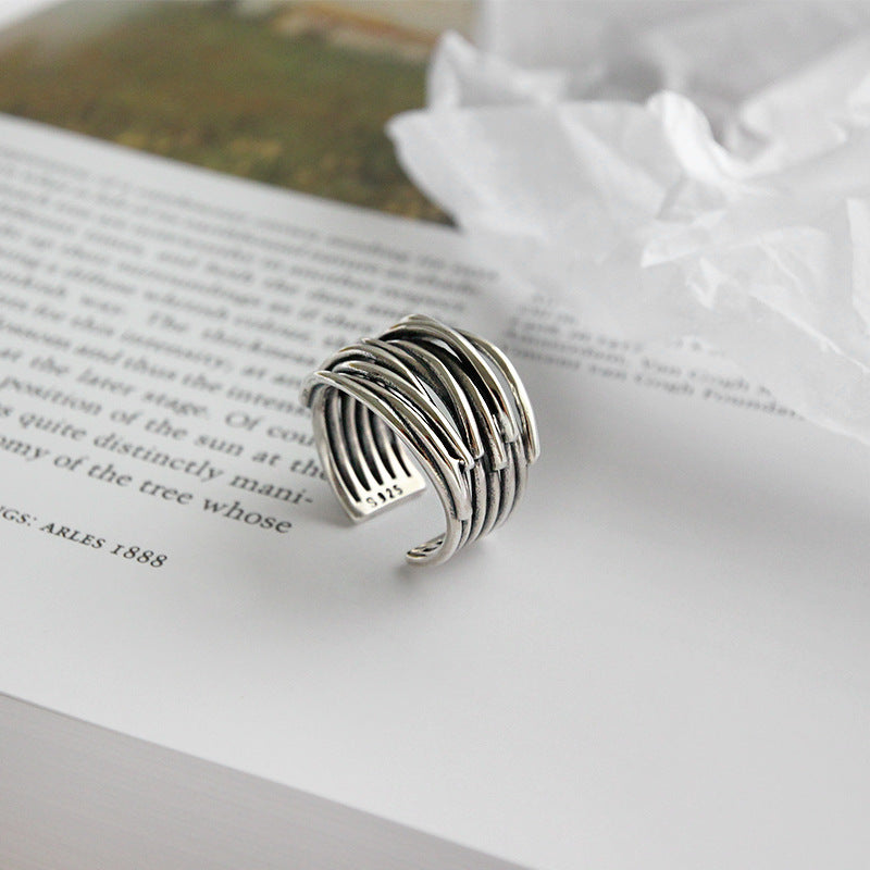 Anello Regolabile a Fasce in Argento Sterling 925
