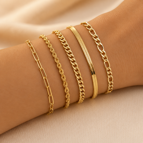 Set di bracciali dorati