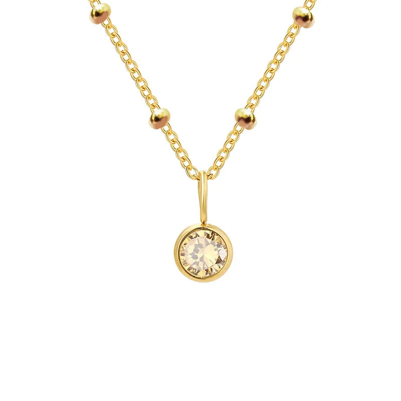 Collana con Pietra del Mese e Catena di Perline