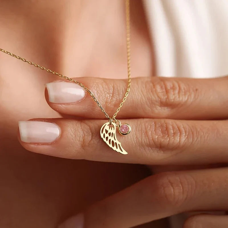 Collana con Pietra di Nascita “Ali d’Angelo”