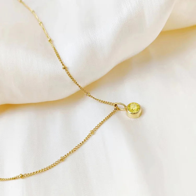 Collana con Pietra del Mese e Catena di Perline