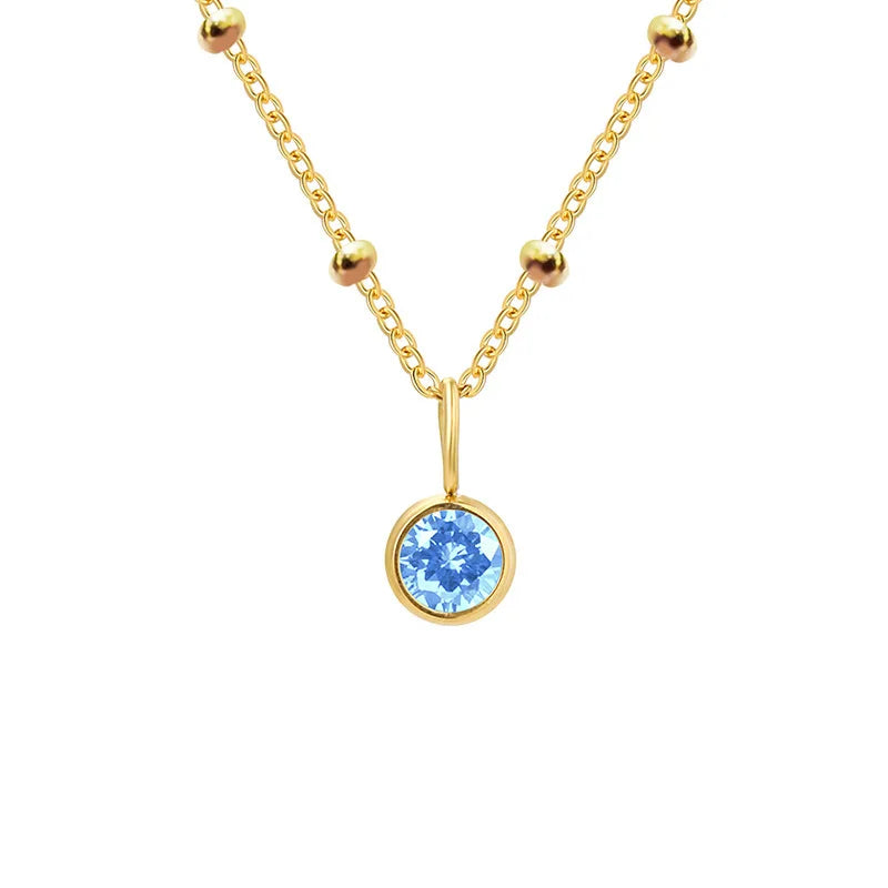 Collana con Pietra del Mese e Catena di Perline