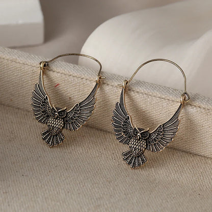 Orecchini Pendenti Gufo Stile Boho Vintage – Color Oro