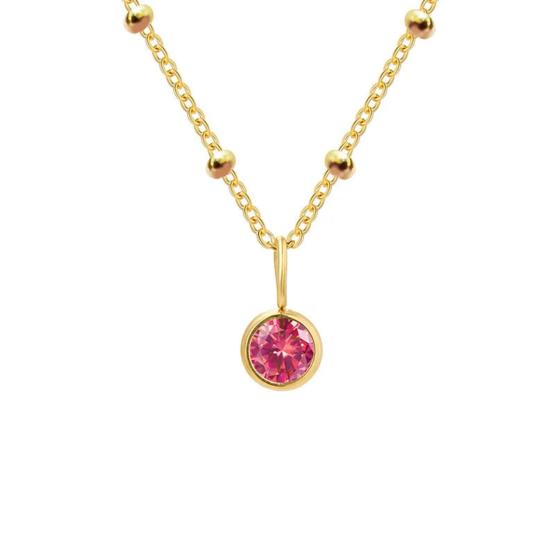 Collana con Pietra del Mese e Catena di Perline