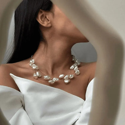 Set di Collana e Bracciale con Perle Luminose
