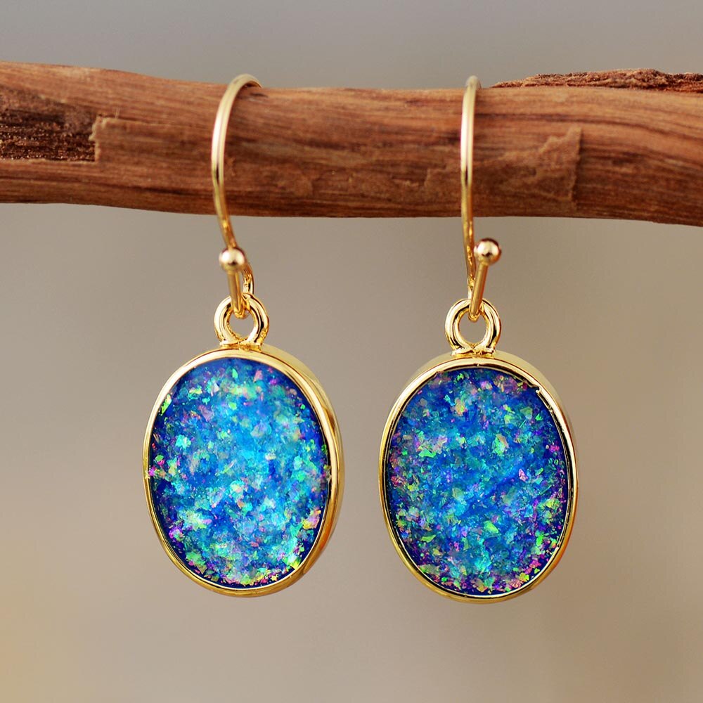 Orecchini Pendenti in Opale Druzy