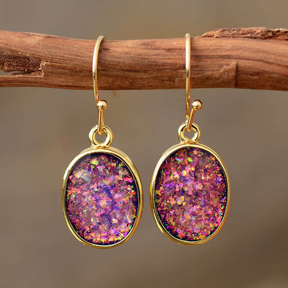 Orecchini Pendenti in Opale Druzy