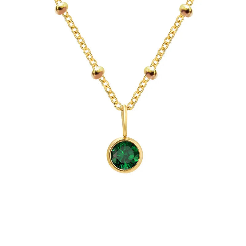 Collana con Pietra del Mese e Catena di Perline