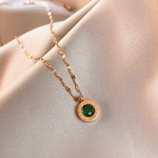 Collana con Quadrante Verde Smeraldo | Oro