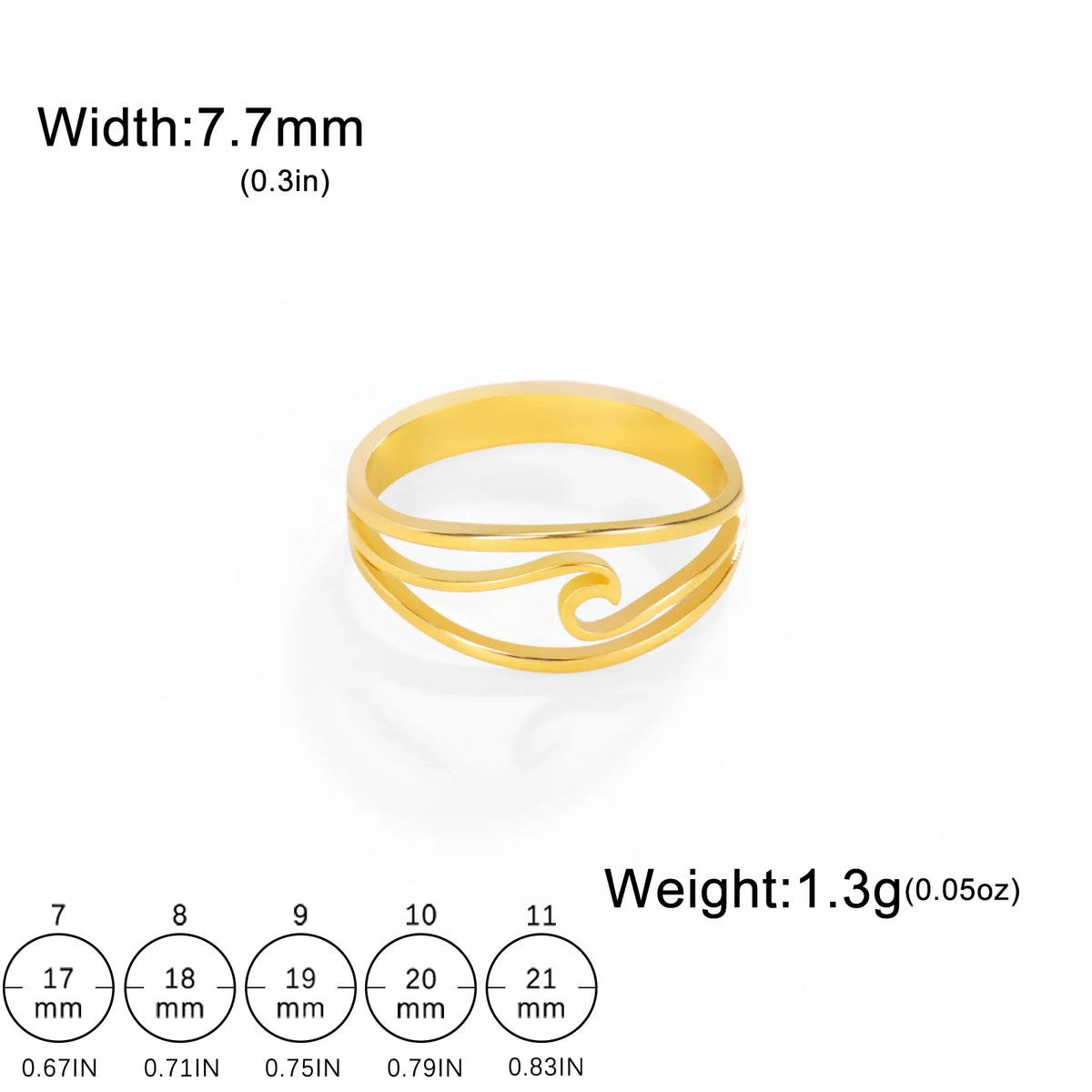 Anello “Onda Ocean” in Oro