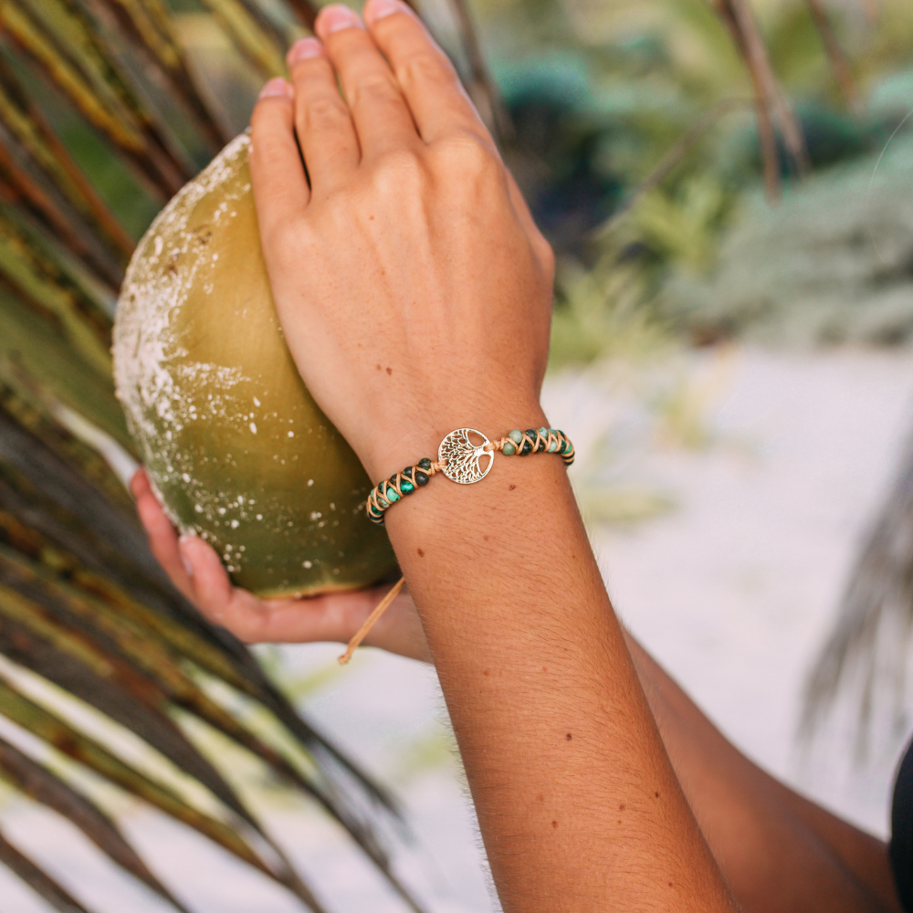 Bracciale in Turchese Africano con Albero della Vita